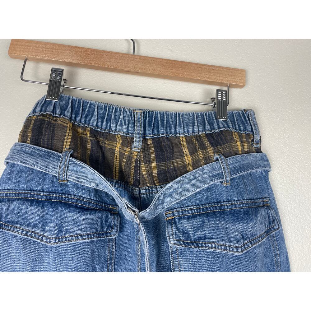 Oli & Hali Love + Stars Buckle Back Wide Leg Baggy Jeans Flare sz L Art-to-Wear - Picture 11 of 15